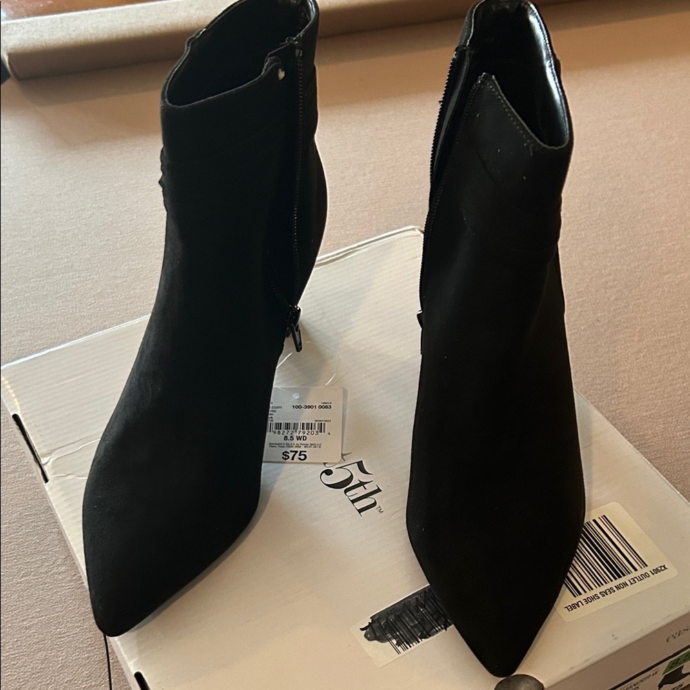 East 5th Sleek Black Heeled Boots